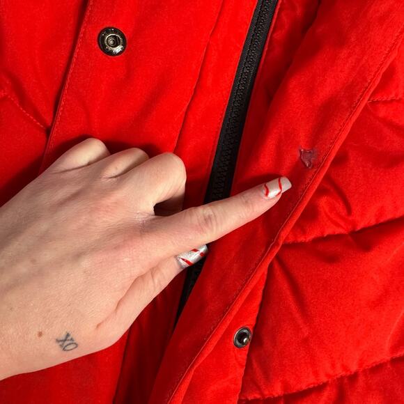 Michael Kors Women's Red Faux Fur Puffer Coat - Picture 9 of 12